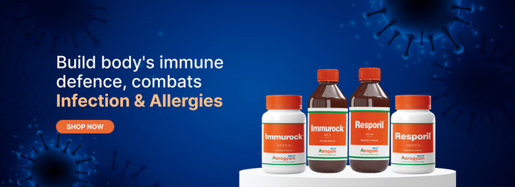 Ayurvedic immunity booster Immurock and Resporil for infection and respiratory allergy support