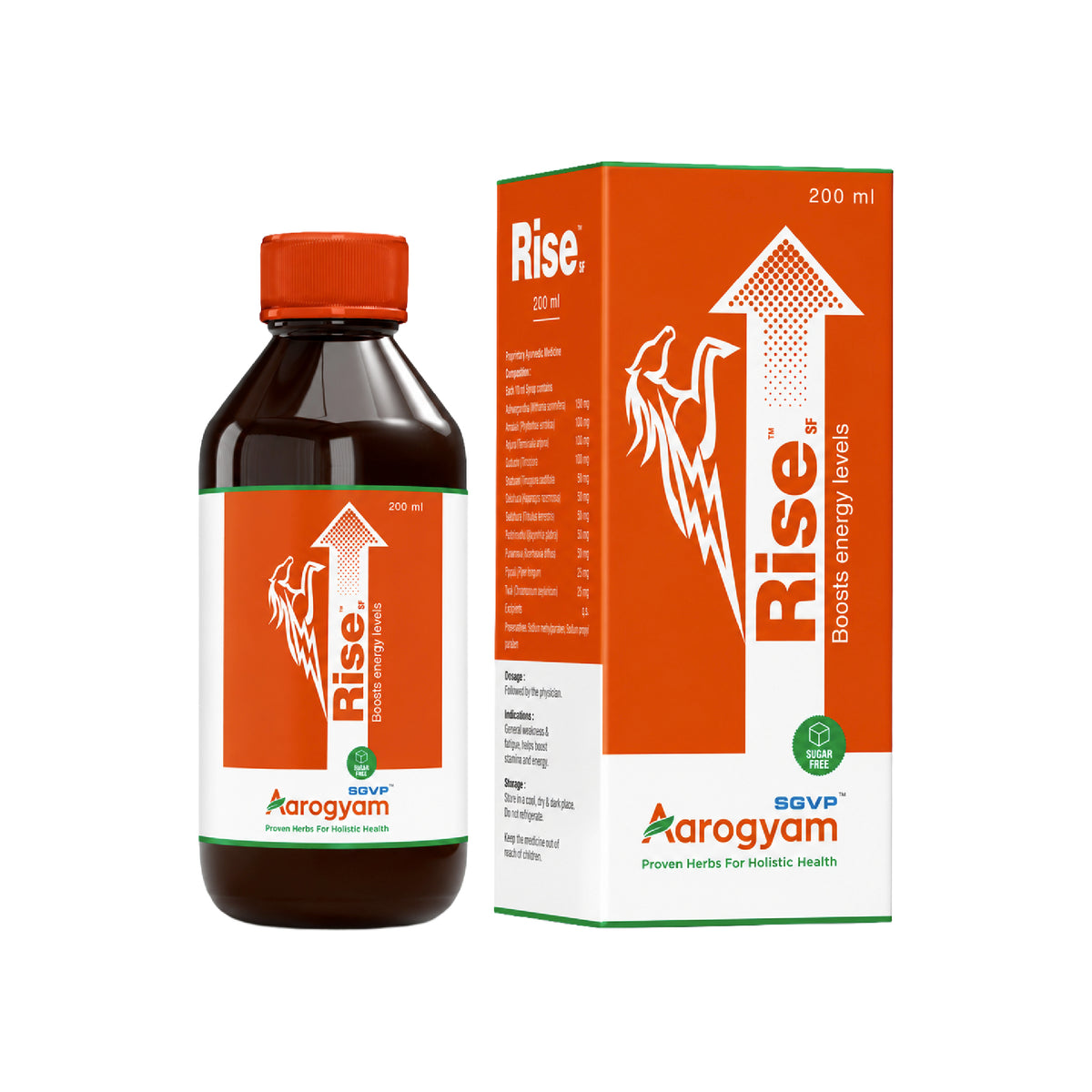 Rise Ayurvedic syrup for energy, stamina and stress relief with Ashwagandha – SGVP Aarogyam
