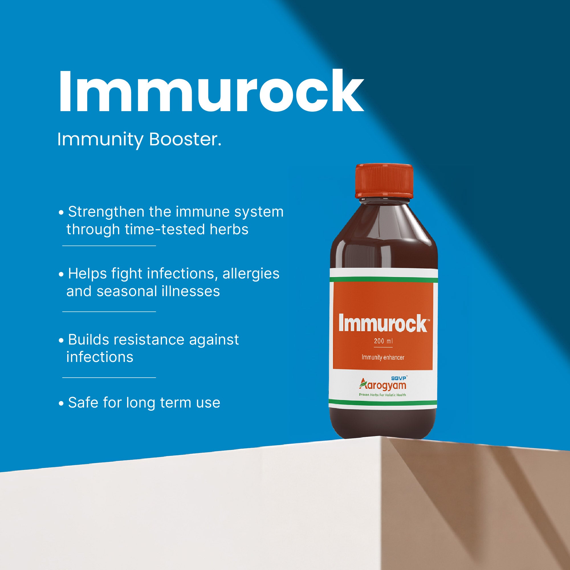 Immurock Ayurvedic syrup for immunity boost, infection guard and faster recovery – SGVP Aarogyam
