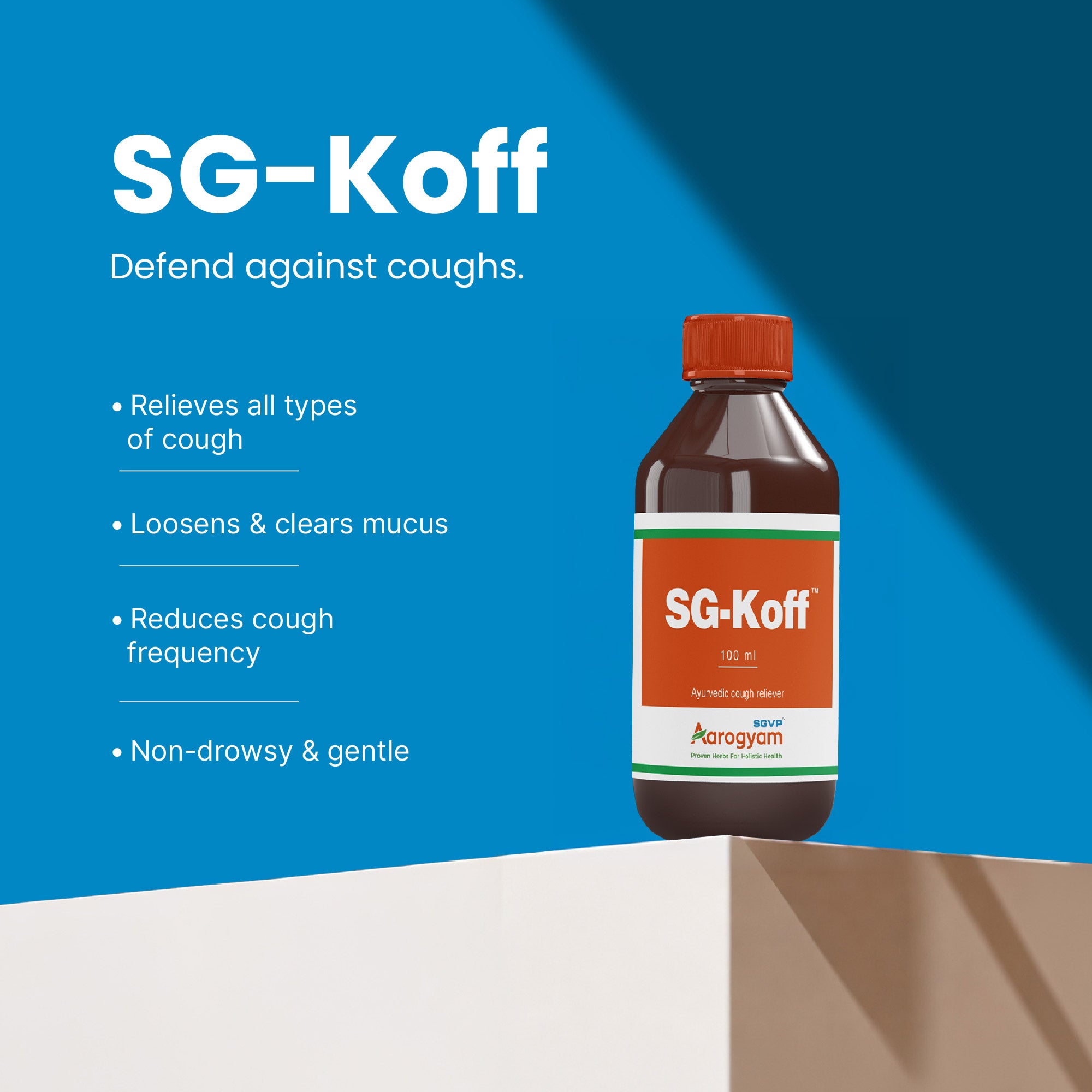 SG-Koff Ayurvedic syrup for dry and productive cough relief with Tulasi and Honey – SGVP Aarogyam