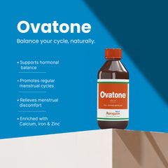 Ovatone Ayurvedic syrup for irregular periods, menstrual disorders and hormonal balance – SGVP Aarogyam