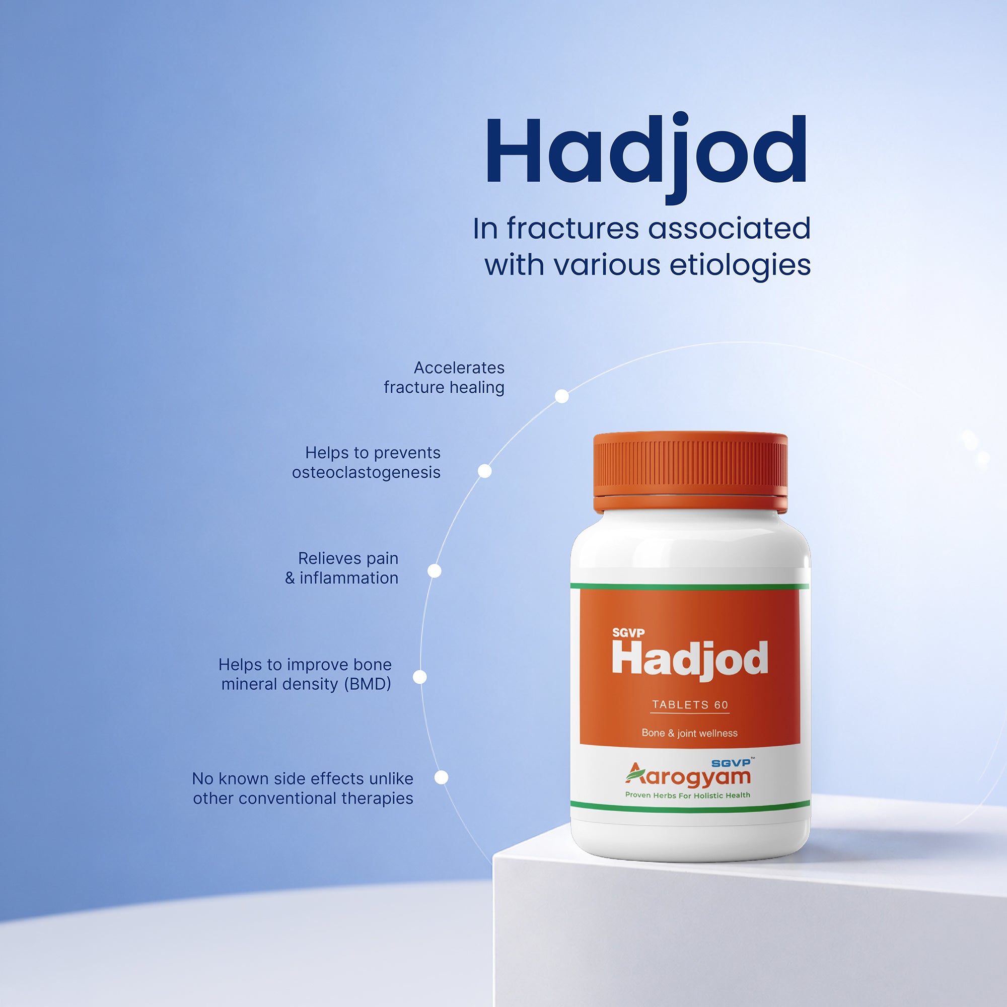 Hadjod Ayurvedic tablet for bone fracture healing, bone strength and density – SGVP Aarogyam